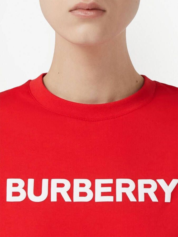 Burberry T-shirt met logoprint Rood