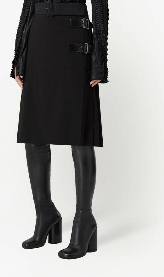 Burberry Midi-rok met ceintuur Zwart