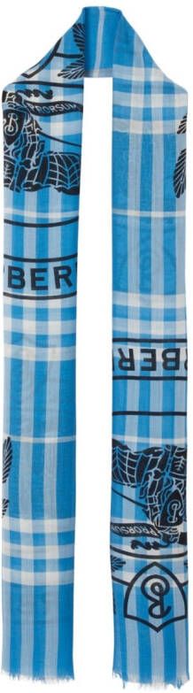 Burberry Sjaal met franjes Blauw
