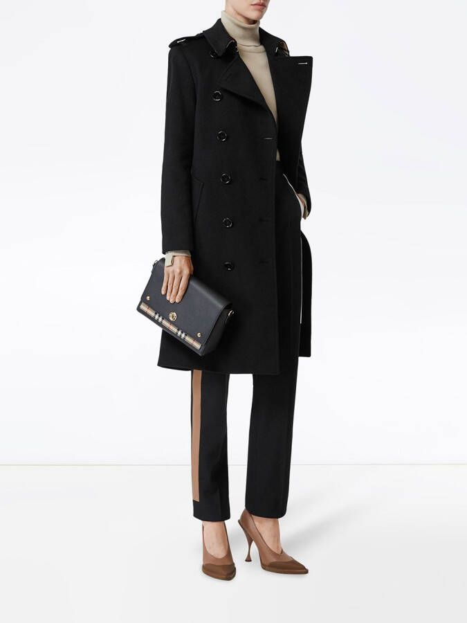Burberry Note schoudertas met Vintage check Zwart