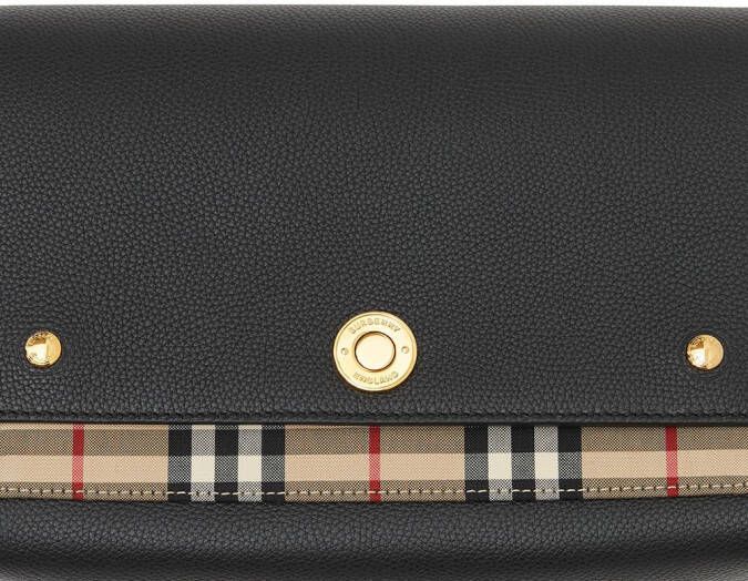 Burberry Note schoudertas met Vintage check Zwart