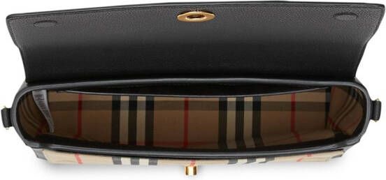 Burberry Note schoudertas met Vintage check Zwart