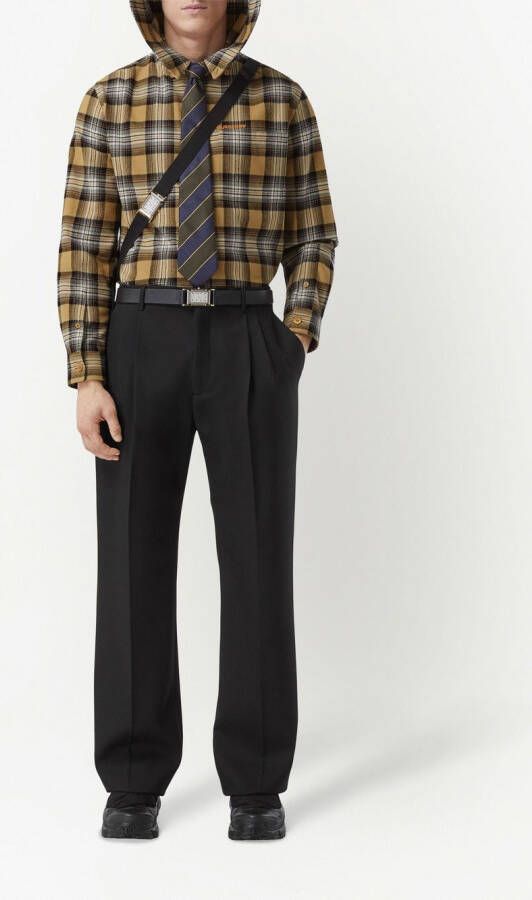 Burberry Overhemd met geborduurd logo Beige