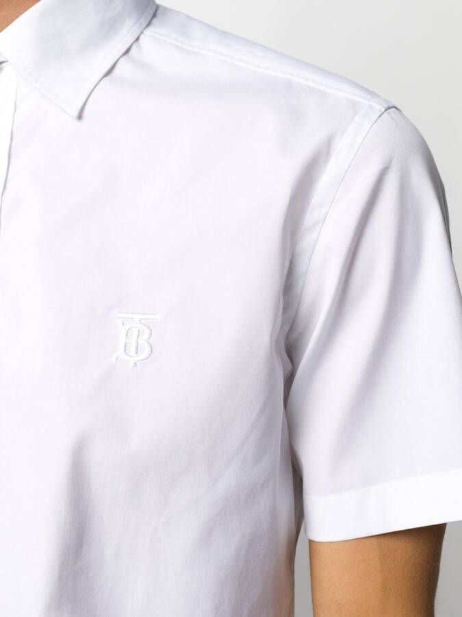 Burberry Overhemd met geborduurd monogram Wit