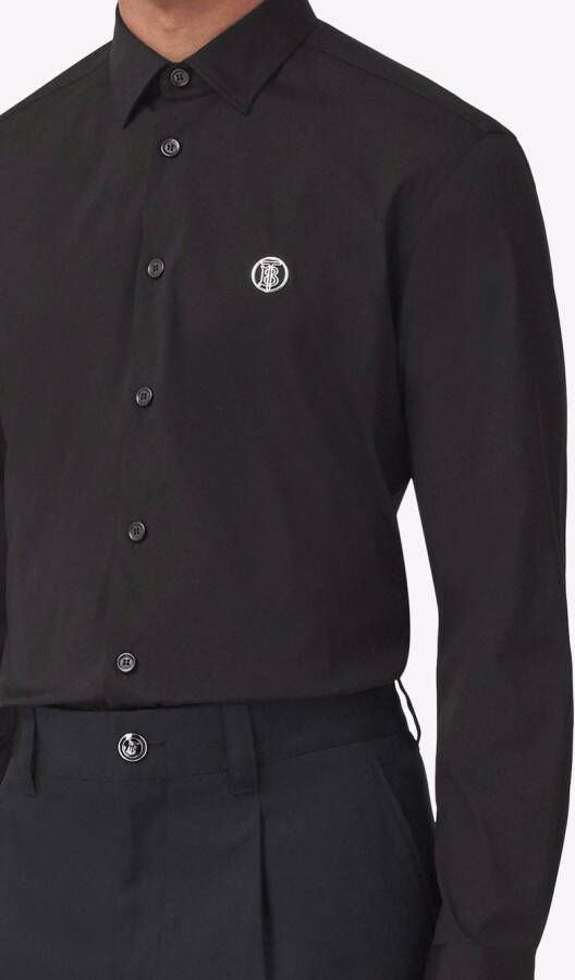 Burberry Overhemd met geborduurd monogram Zwart