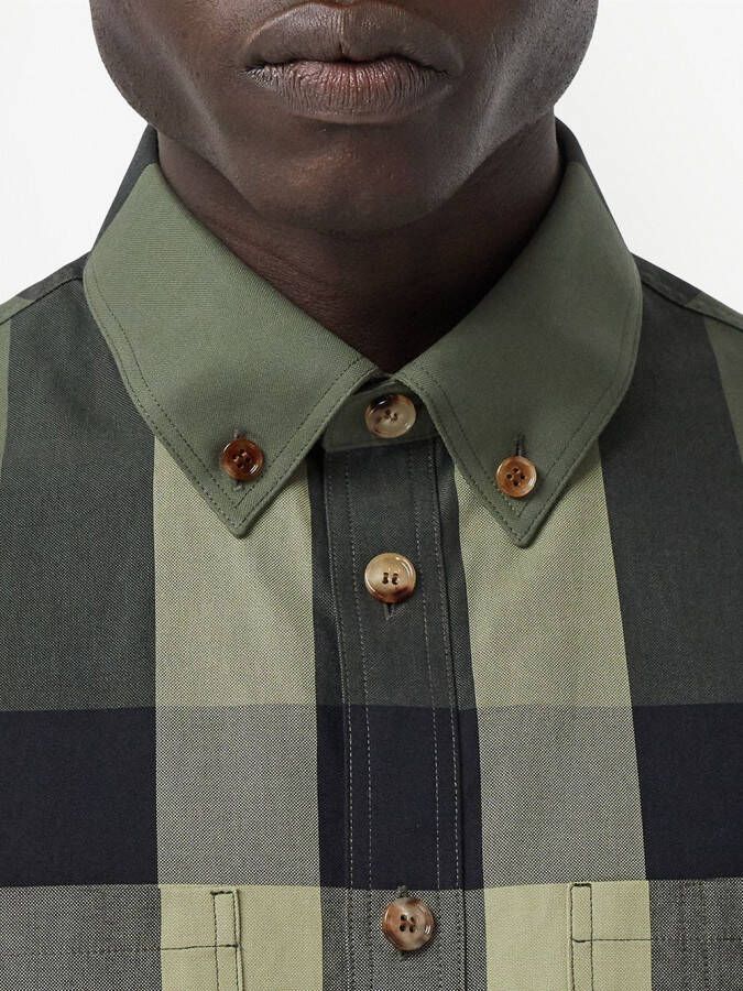 Burberry Overhemd met vintage ruit Groen