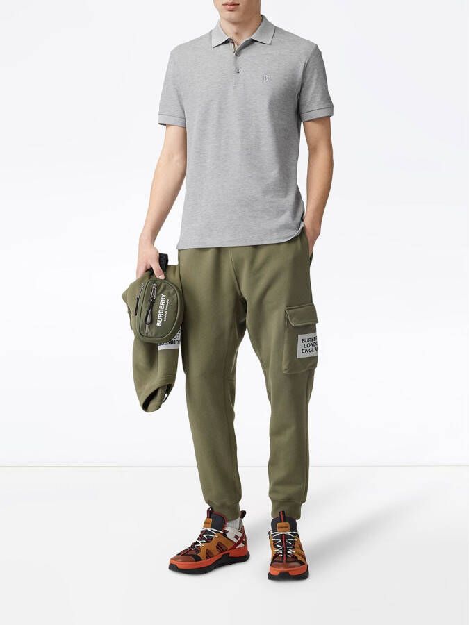 Burberry Poloshirt met monogram Grijs