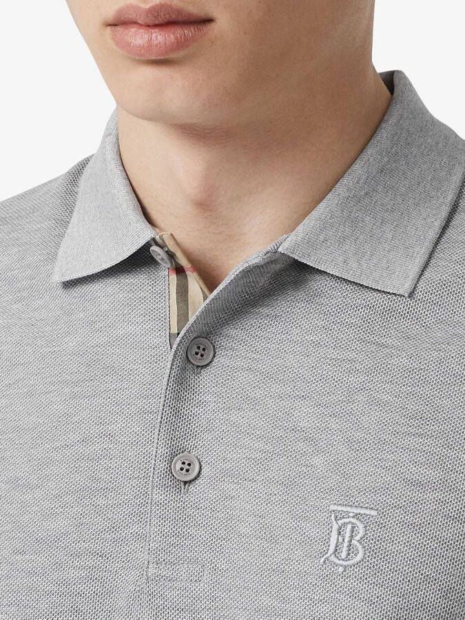 Burberry Poloshirt met monogram Grijs
