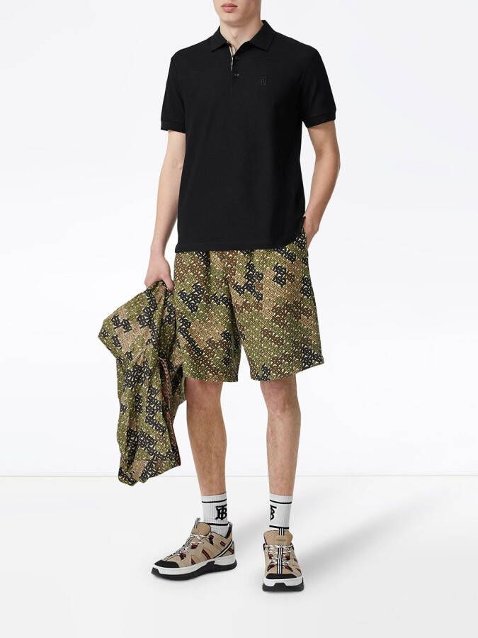 Burberry Poloshirt met monogram Zwart