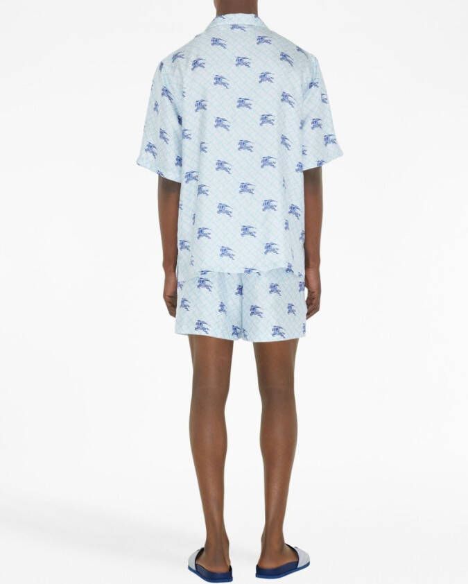 Burberry Pyjamashirt met monogram Blauw