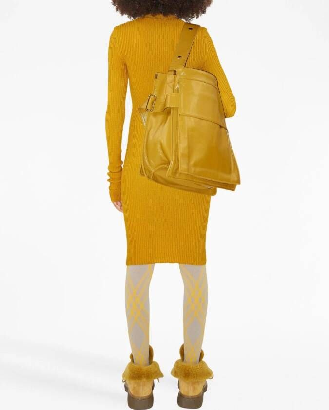 Burberry Ribgebreide midi-jurk Oranje