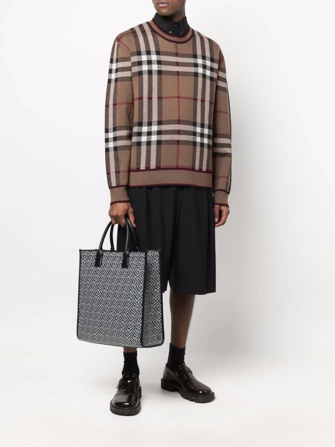 Burberry Shopper met monogramprint Zwart