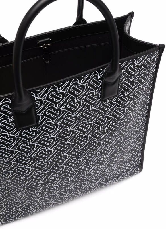 Burberry Shopper met monogramprint Zwart