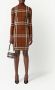 Burberry Geruite jersey jurk met trechterhals Bruin - Thumbnail 2