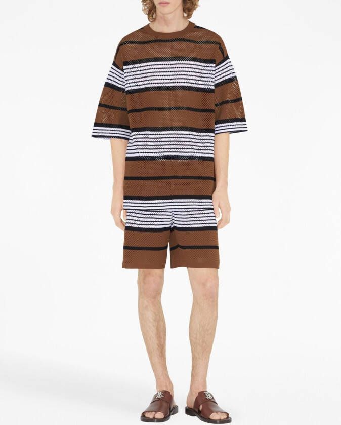 Burberry Gestreept T-shirt Bruin