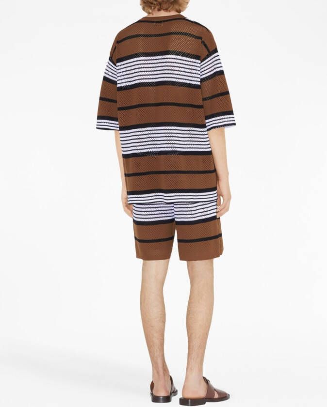 Burberry Gestreept T-shirt Bruin