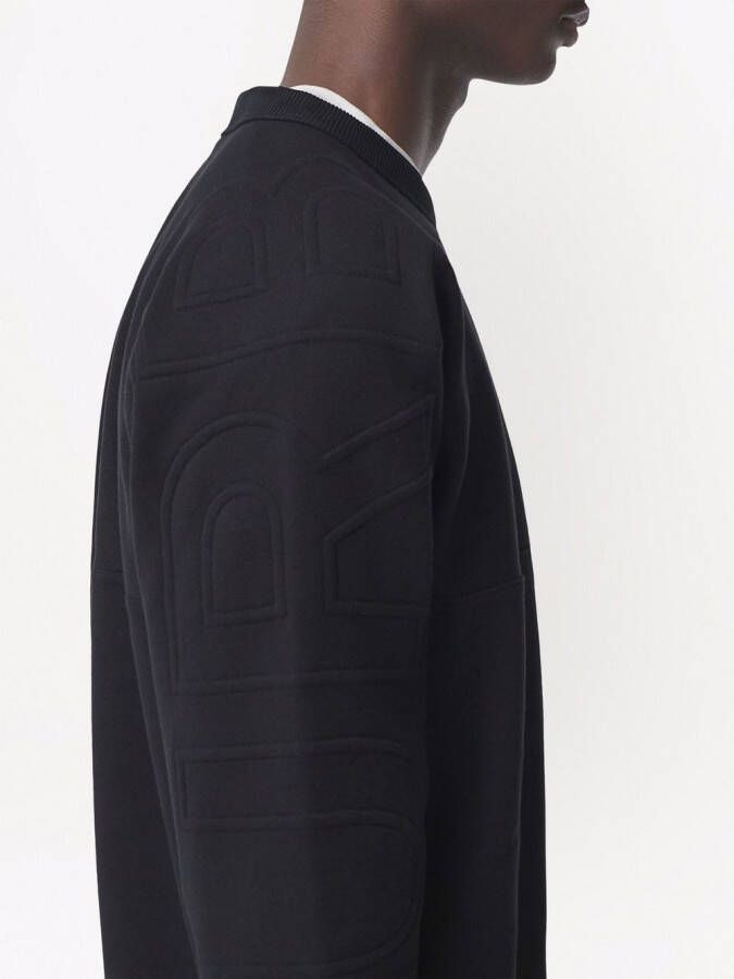 Burberry Sweater met logo-reliëf Zwart