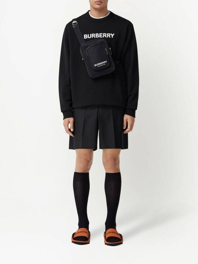 Burberry Sweater met logoprint Zwart