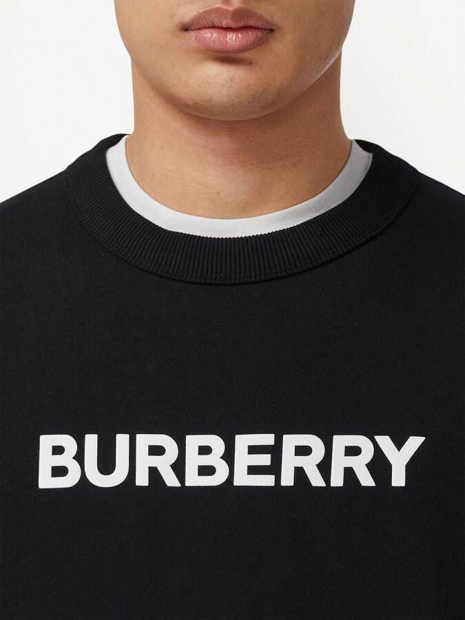 Burberry Sweater met logoprint Zwart