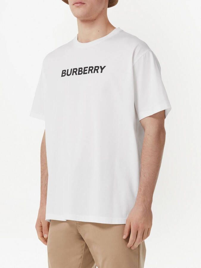 Burberry T-shirt met logoprint Wit