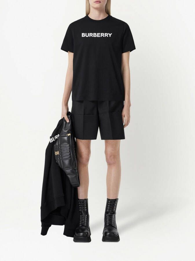 Burberry T-shirt met logoprint Zwart