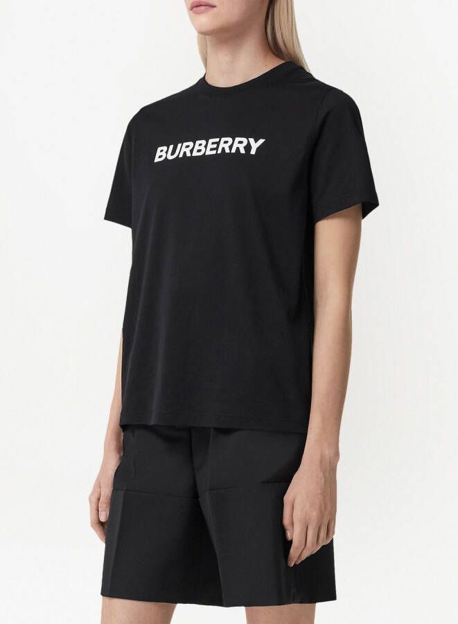 Burberry T-shirt met logoprint Zwart