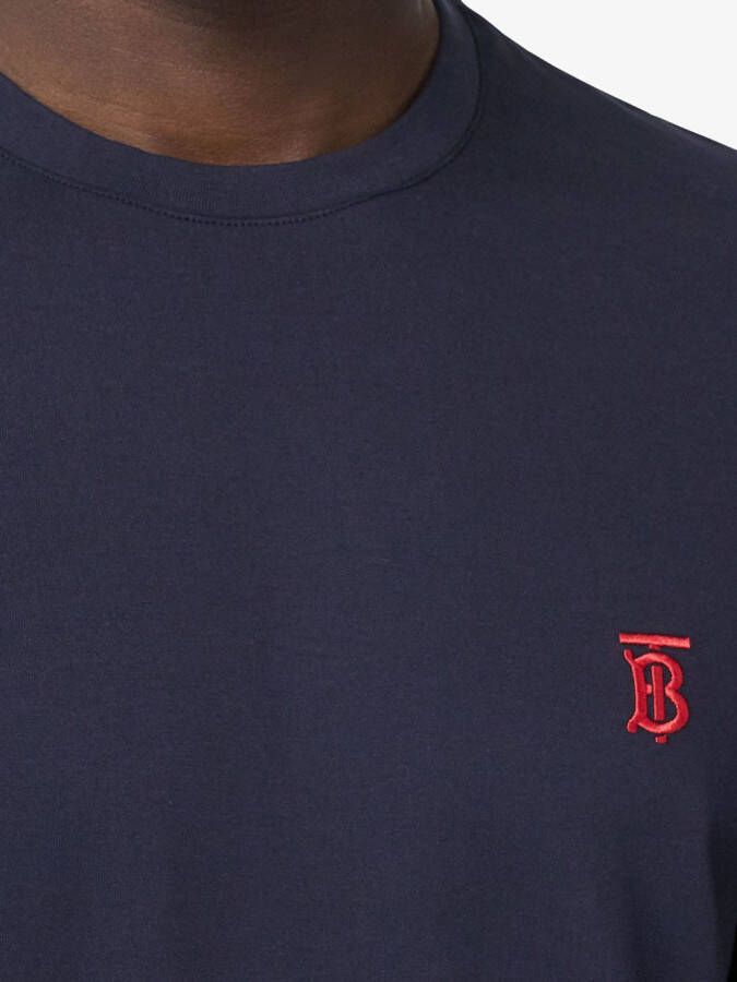 Burberry T-shirt met monogram motief Blauw