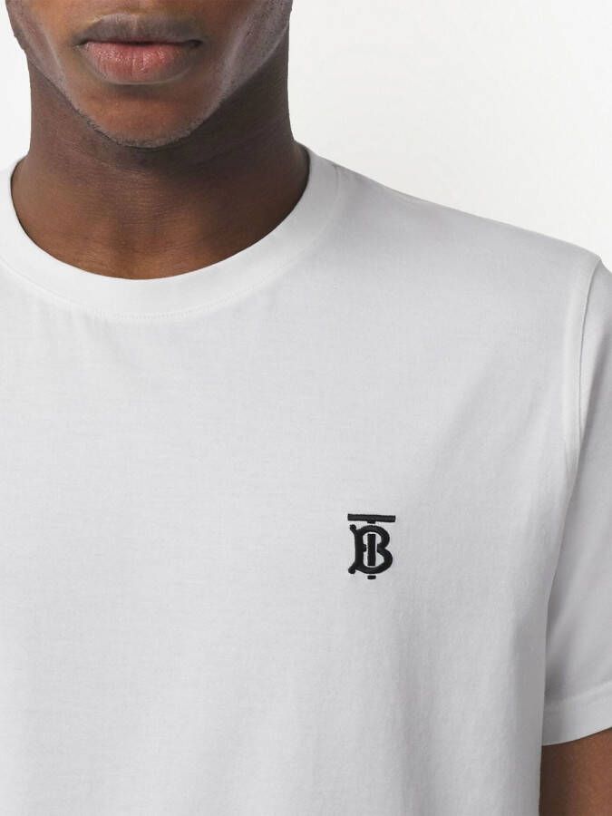 Burberry T-shirt met monogramprint Wit