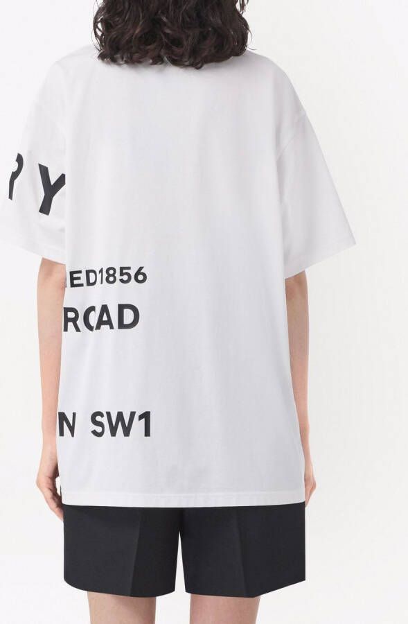 Burberry T-shirt met print Wit