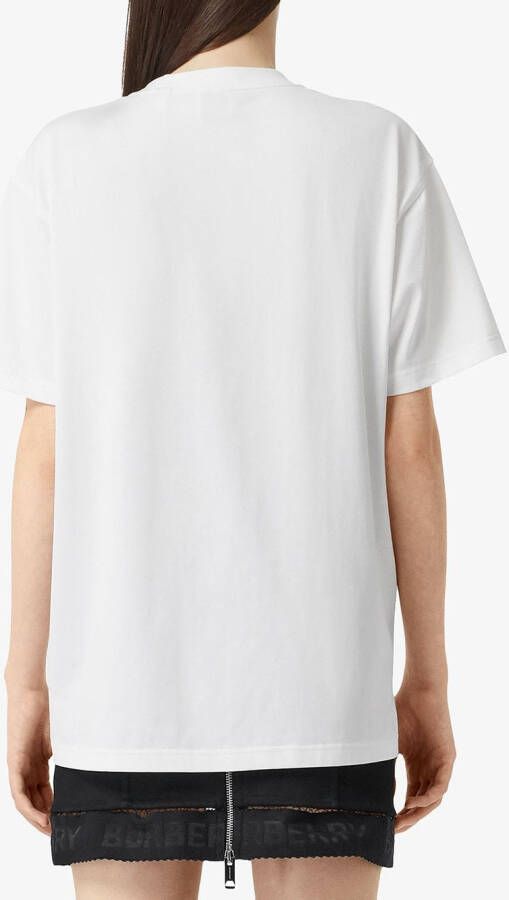 Burberry T-shirt met tekst Wit