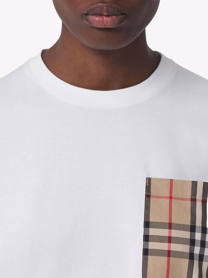Burberry T-shirt met Vintage check patroon Wit