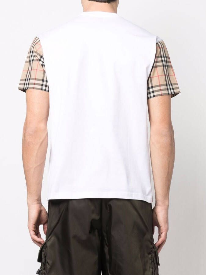 Burberry T-shirt met Vintage check Wit