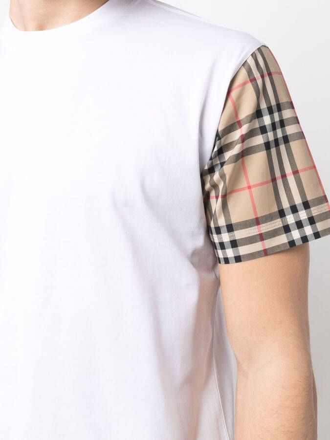 Burberry T-shirt met Vintage check Wit