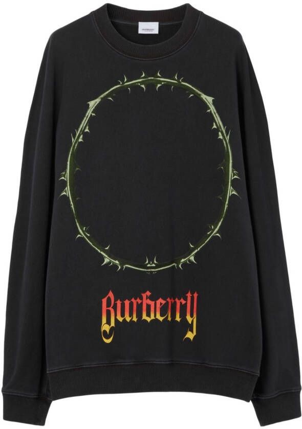Burberry Sweater met tekst Zwart