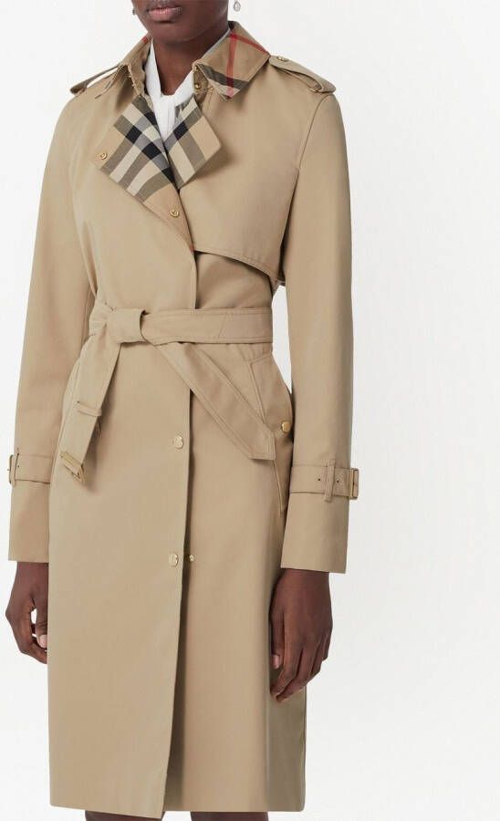 Burberry Trenchcoat met oversized vlak Beige