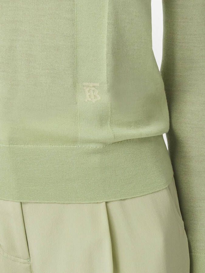 Burberry Trui met geborduurd monogram Groen