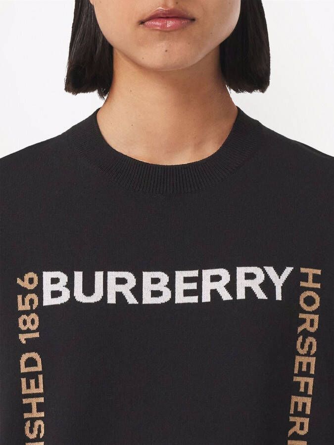 Burberry Trui met intarsia logo Zwart