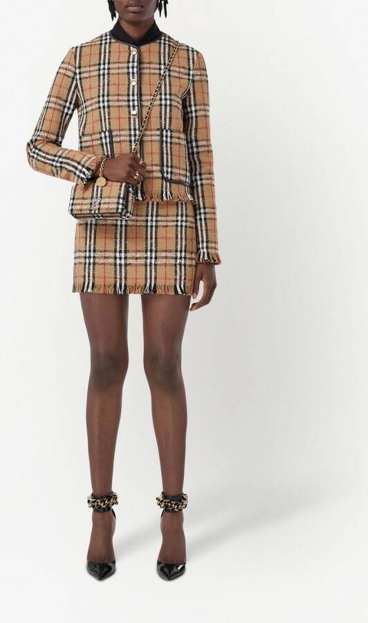Burberry Vintage check Lola kleine bucket-tas Beige