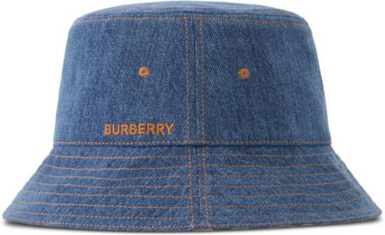 Burberry Vissershoed met geborduurd logo Blauw