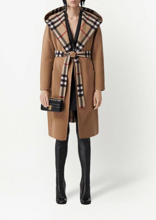Burberry Wikkeljas met geruit detail Bruin