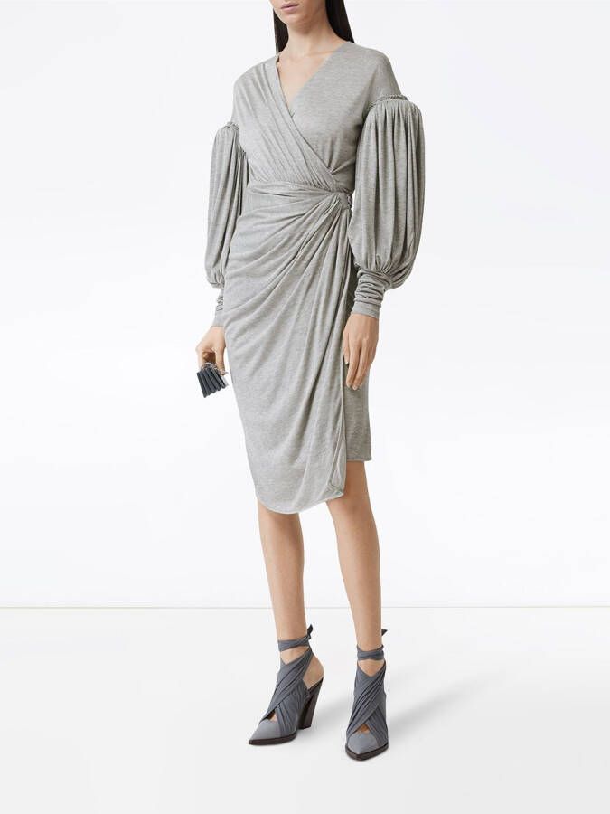 Burberry Wikkeljurk met pofmouwen Beige