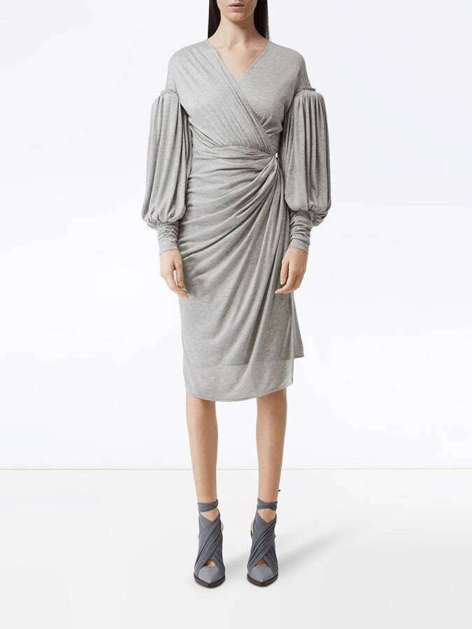 Burberry Wikkeljurk met pofmouwen Beige