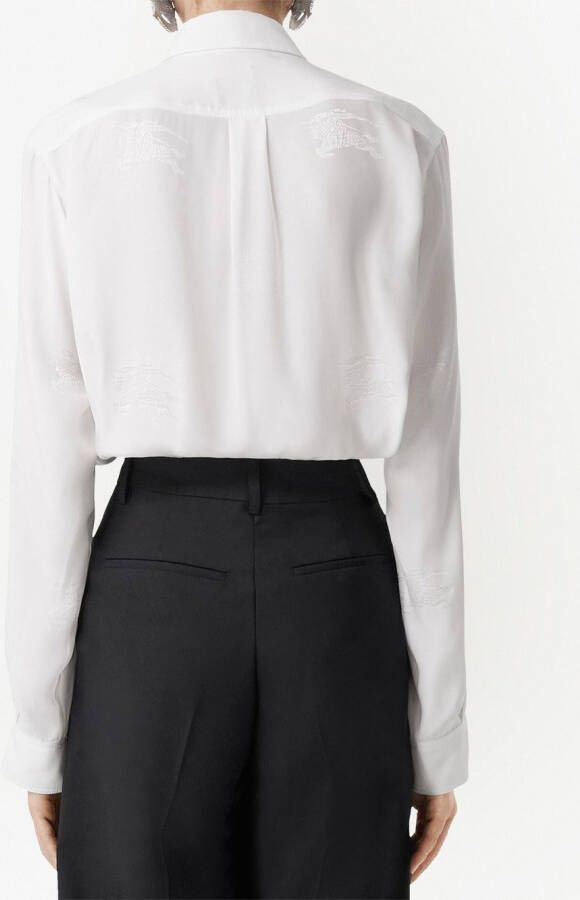 Burberry Zijden blouse met borduurwerk Wit