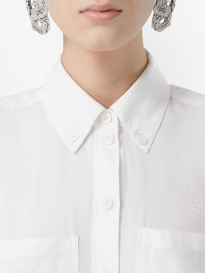 Burberry Zijden blouse met borduurwerk Wit