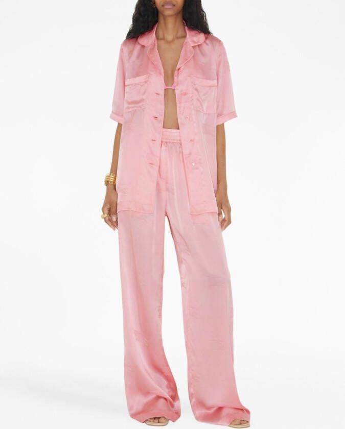 Burberry Zijden pyjamashirt Roze