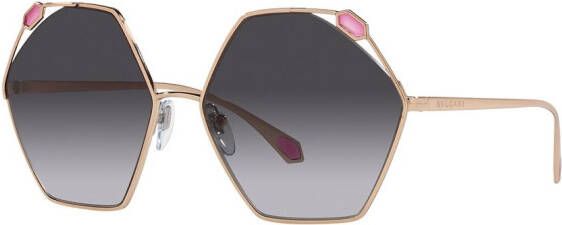 Bvlgari Zonnebril met geometrisch montuur Roze