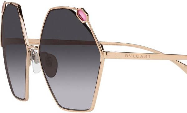 Bvlgari Zonnebril met geometrisch montuur Roze