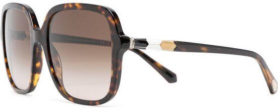 Bvlgari Zonnebril met oversized montuur Bruin