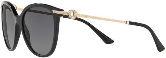 Bvlgari Zonnebril met oversized rond montuur Zwart