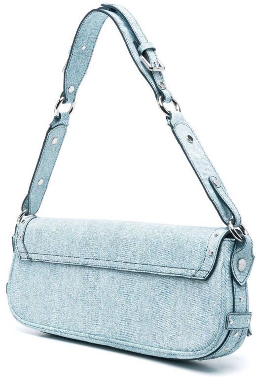 BY FAR Maddy schoudertas met studs Blauw